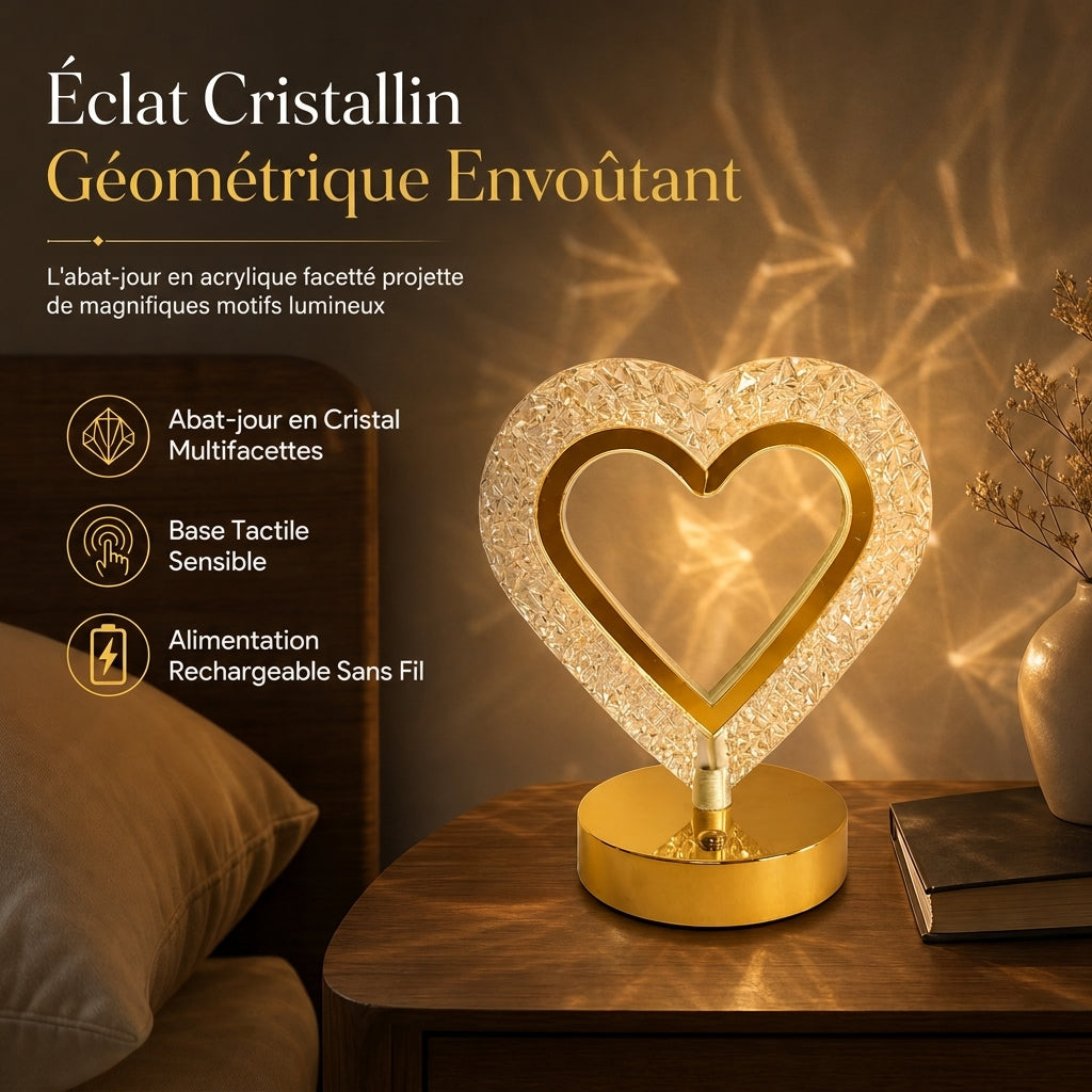 ✨Veilleuse à Tactilité en Cristal – 3 couleurs & ambiance réglable en intensité