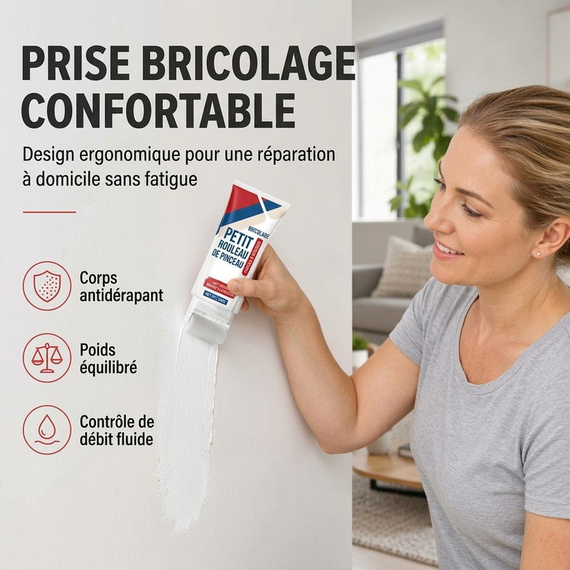 🧱🖌️✨ Pâte de réparation murale étanche avec petite brosse à rouleau intégrée