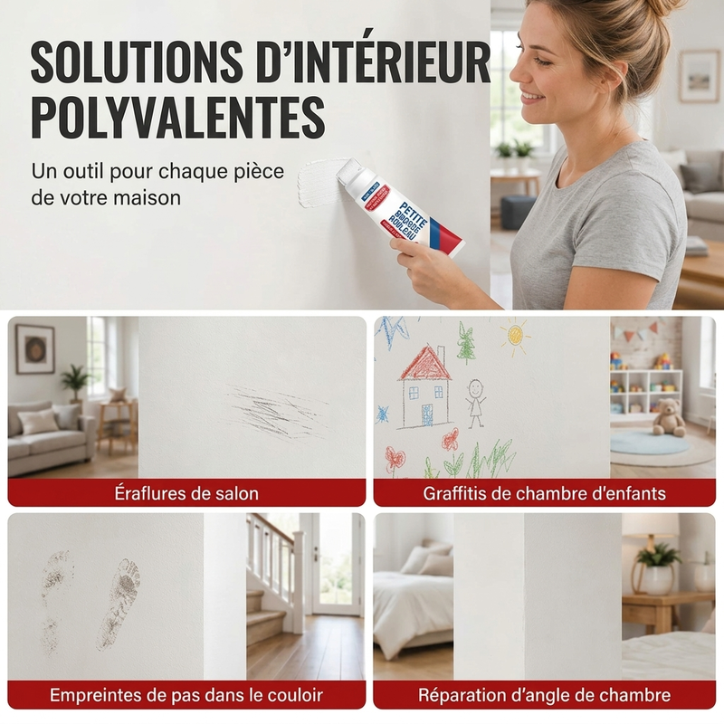 🧱🖌️✨ Pâte de réparation murale étanche avec petite brosse à rouleau intégrée