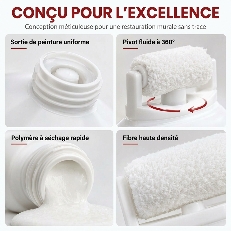 🧱🖌️✨ Pâte de réparation murale étanche avec petite brosse à rouleau intégrée
