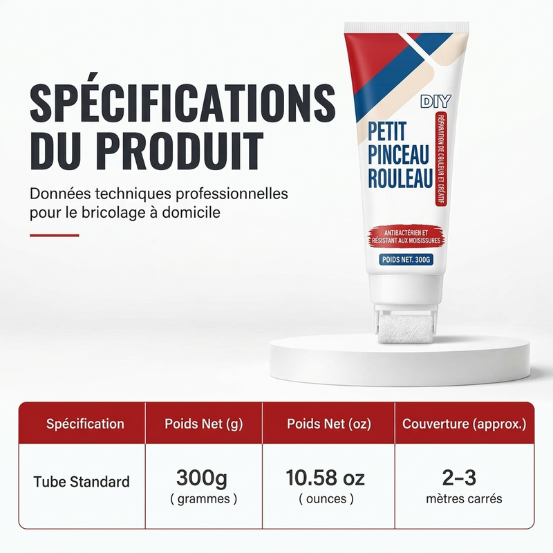 🧱🖌️✨ Pâte de réparation murale étanche avec petite brosse à rouleau intégrée