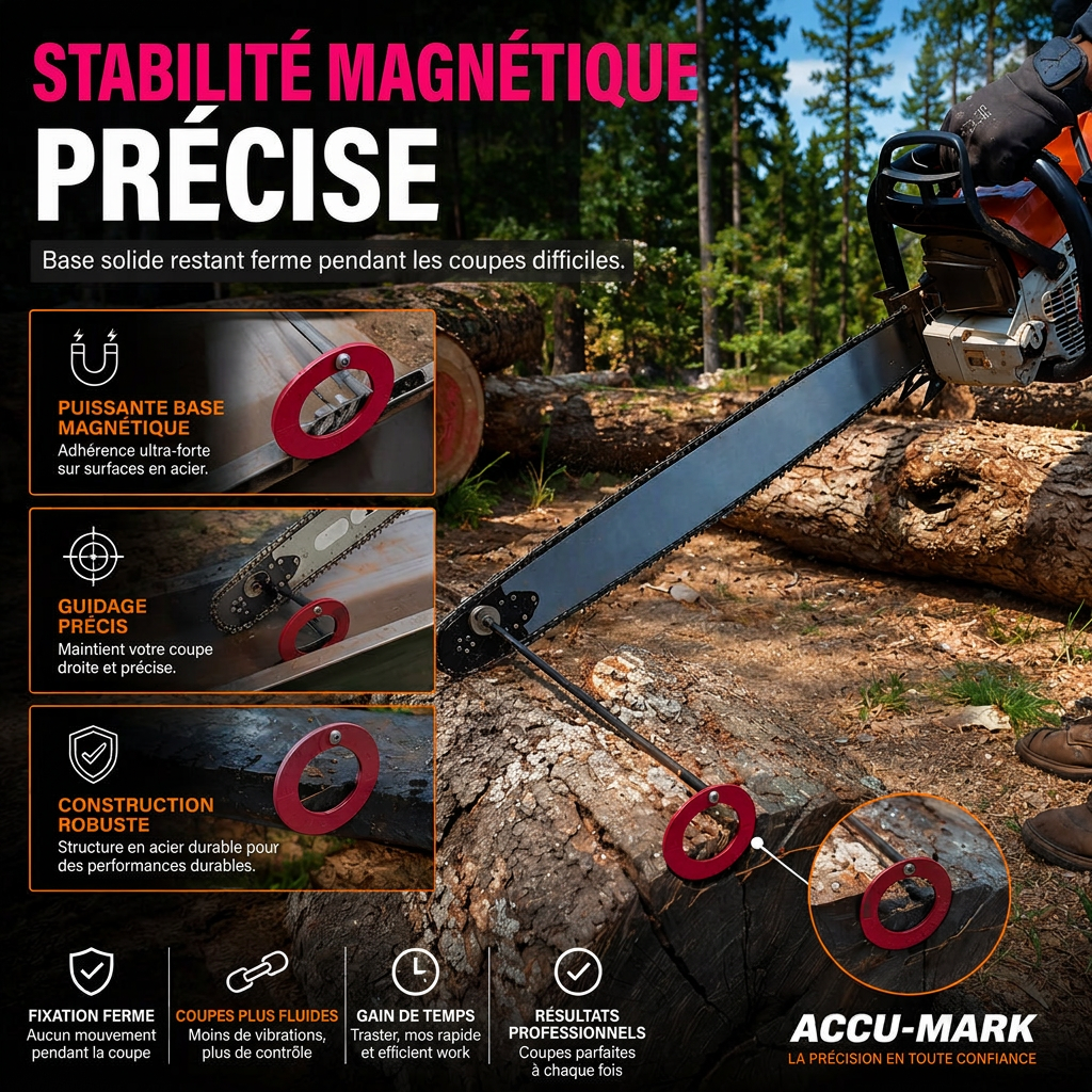 📢 -50% !! ⏰ Outil de marquage pour découpe de tronçonneuse – Guide d'alignement pour coupe du bois 🔧