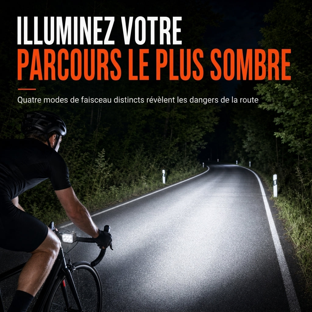 Lampe de vélo brillante, phare avant et feu arrière pour VTT, accessoires de cyclisme d'avertissement de sécurité pour la conduite de nuit