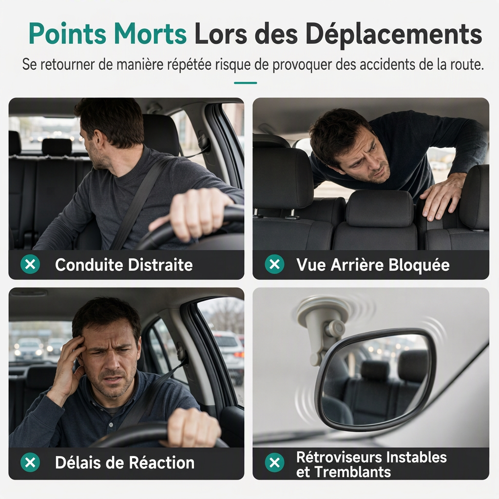 🚗 50% DE RÉDUCTION LIMITÉE DANS LE TEMPS! 👀 Miroir de rétroviseur à angle convexe large – 360° rotatif, incassable, double monture ✨
