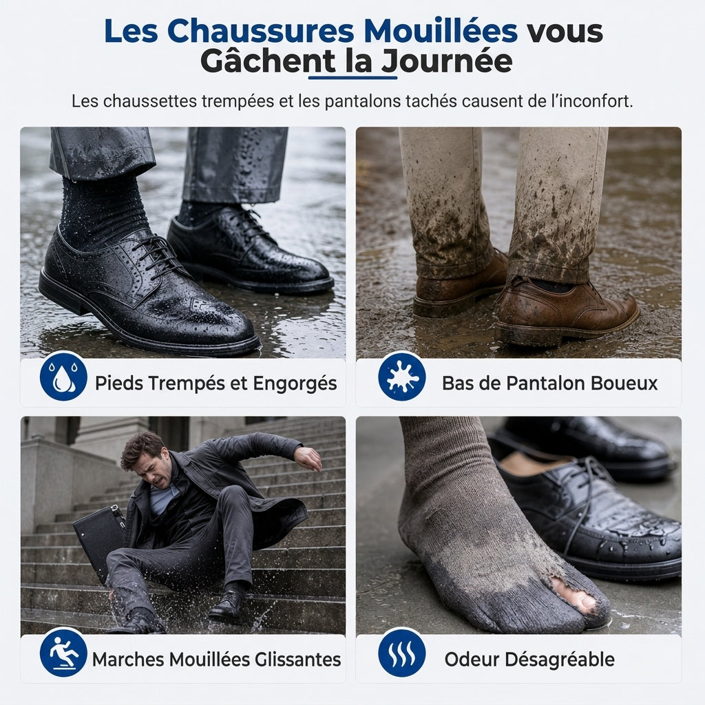 🌧️ OFFRE LIMITÉE : -50% ! 👢 Surchaussures de pluie montantes imperméables – PVC antidérapant, barrière anti-éclaboussures de 42 cm et sécurité nocturne réfléchissante 👟