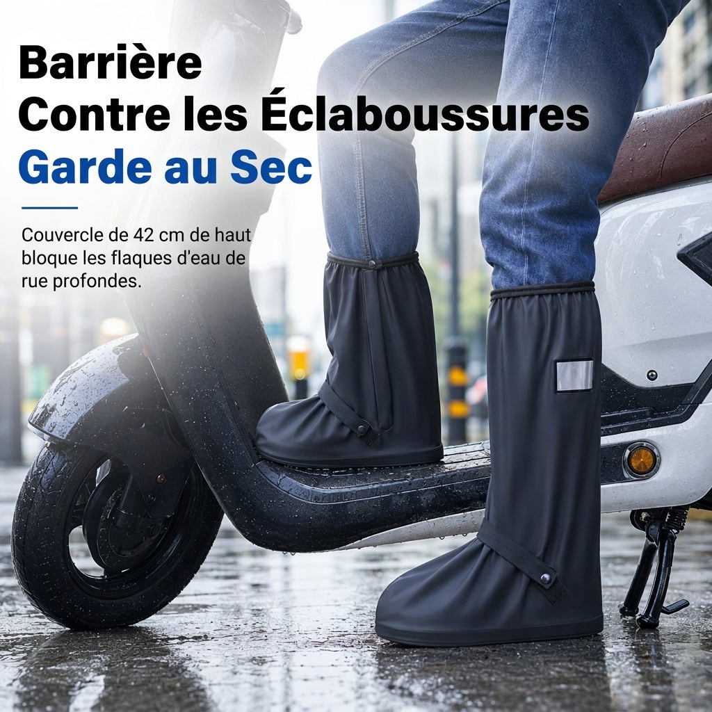 🌧️ OFFRE LIMITÉE : -50% ! 👢 Surchaussures de pluie montantes imperméables – PVC antidérapant, barrière anti-éclaboussures de 42 cm et sécurité nocturne réfléchissante 👟