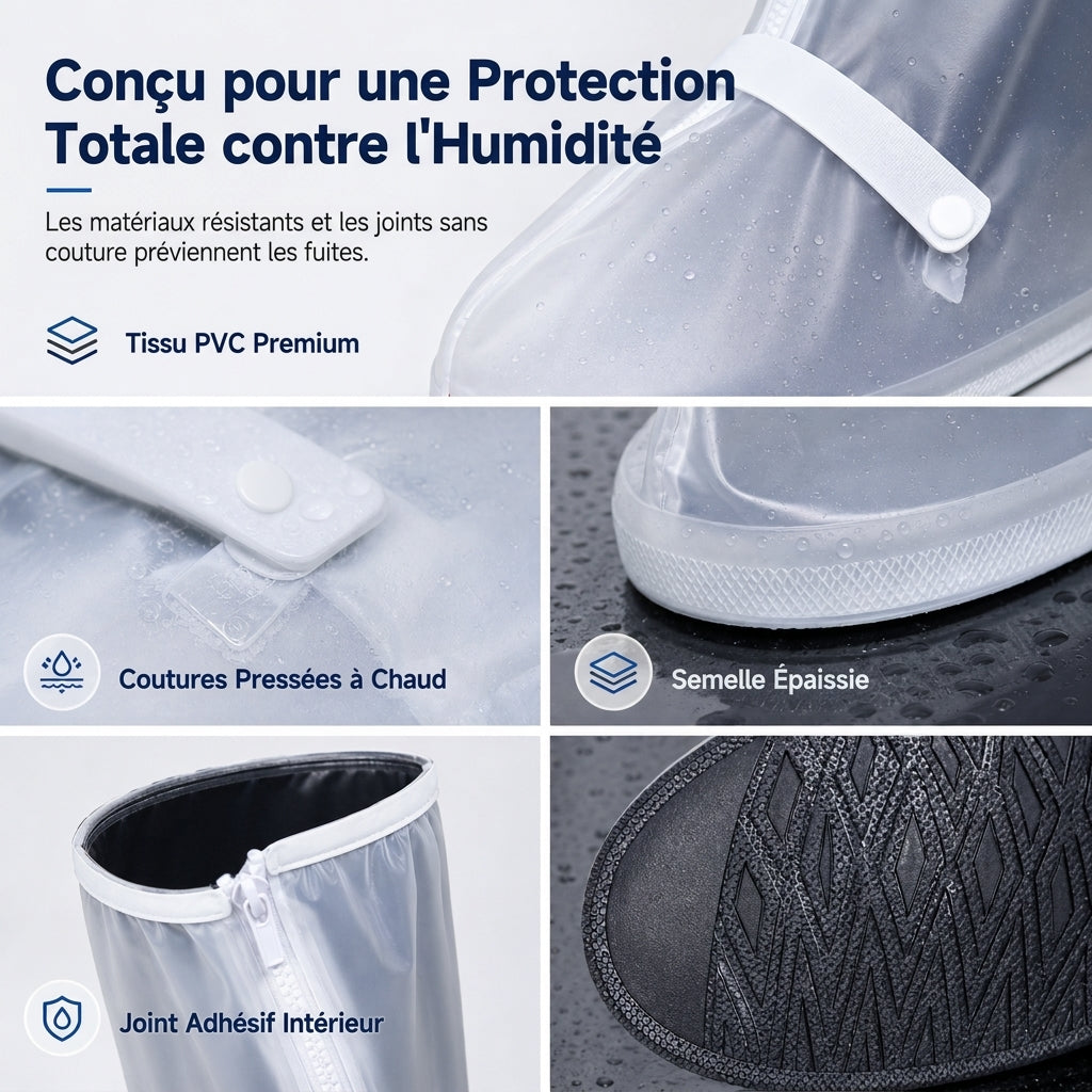 🌧️ OFFRE LIMITÉE : -50% ! 👢 Surchaussures de pluie montantes imperméables – PVC antidérapant, barrière anti-éclaboussures de 42 cm et sécurité nocturne réfléchissante 👟
