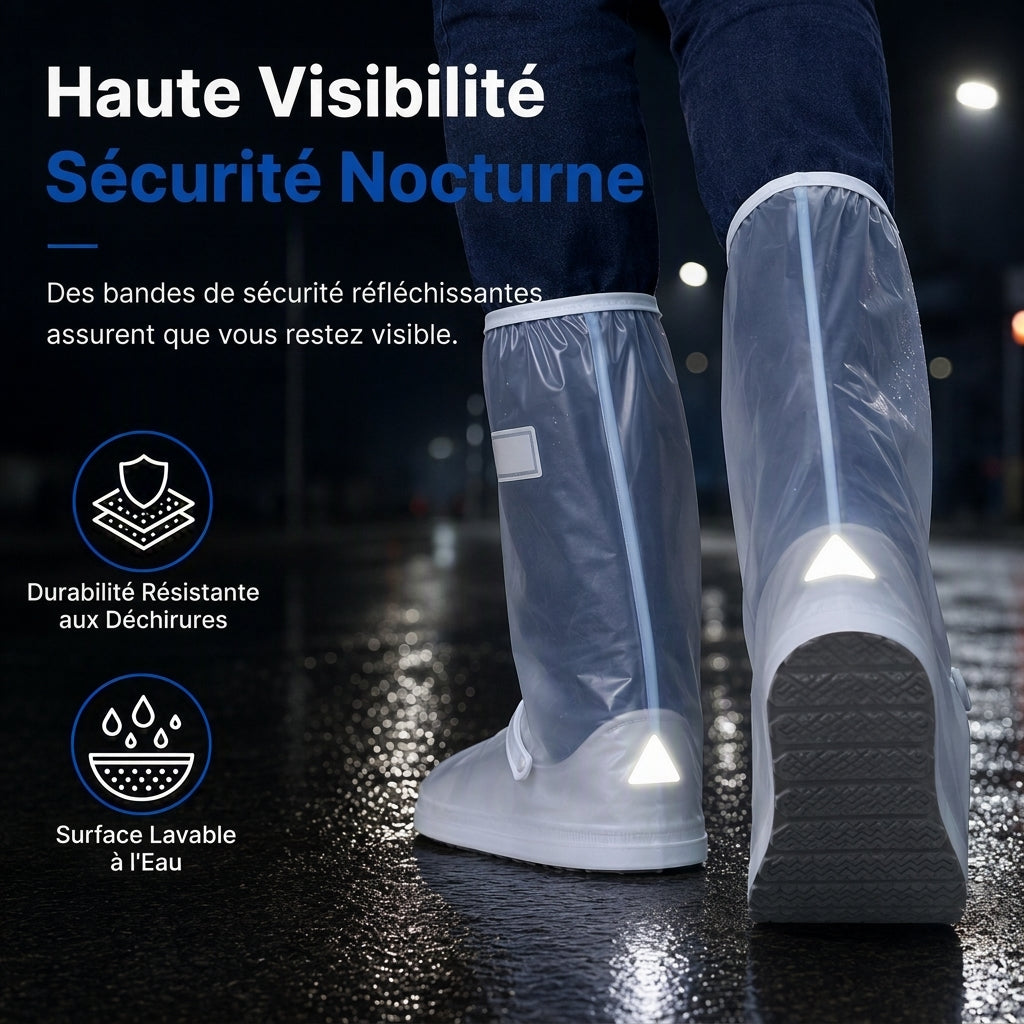 🌧️ OFFRE LIMITÉE : -50% ! 👢 Surchaussures de pluie montantes imperméables – PVC antidérapant, barrière anti-éclaboussures de 42 cm et sécurité nocturne réfléchissante 👟