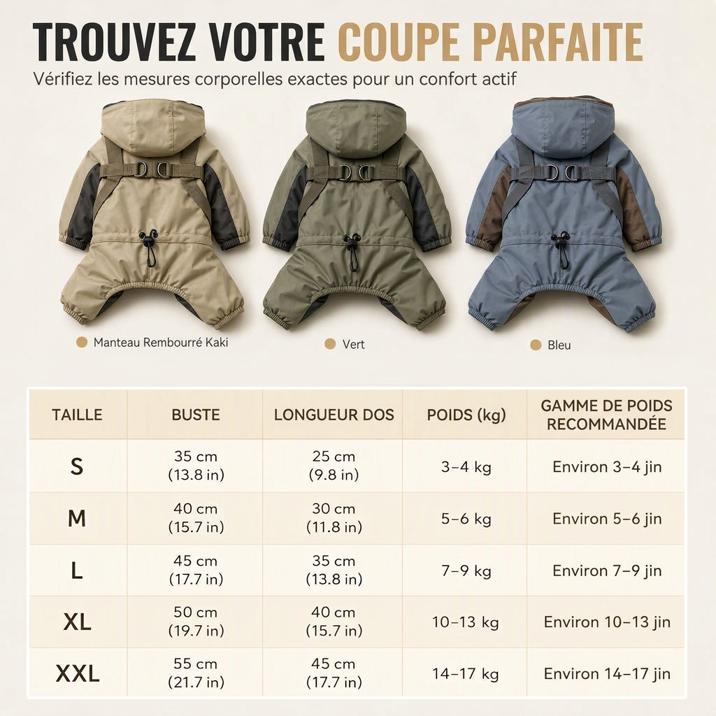 ⏳50% de réduction limitée dans le temps💥Manteau d'hiver rembourré chaud pour chien, imperméable et coupe-vent, vêtement d'extérieur pour automne et hiver