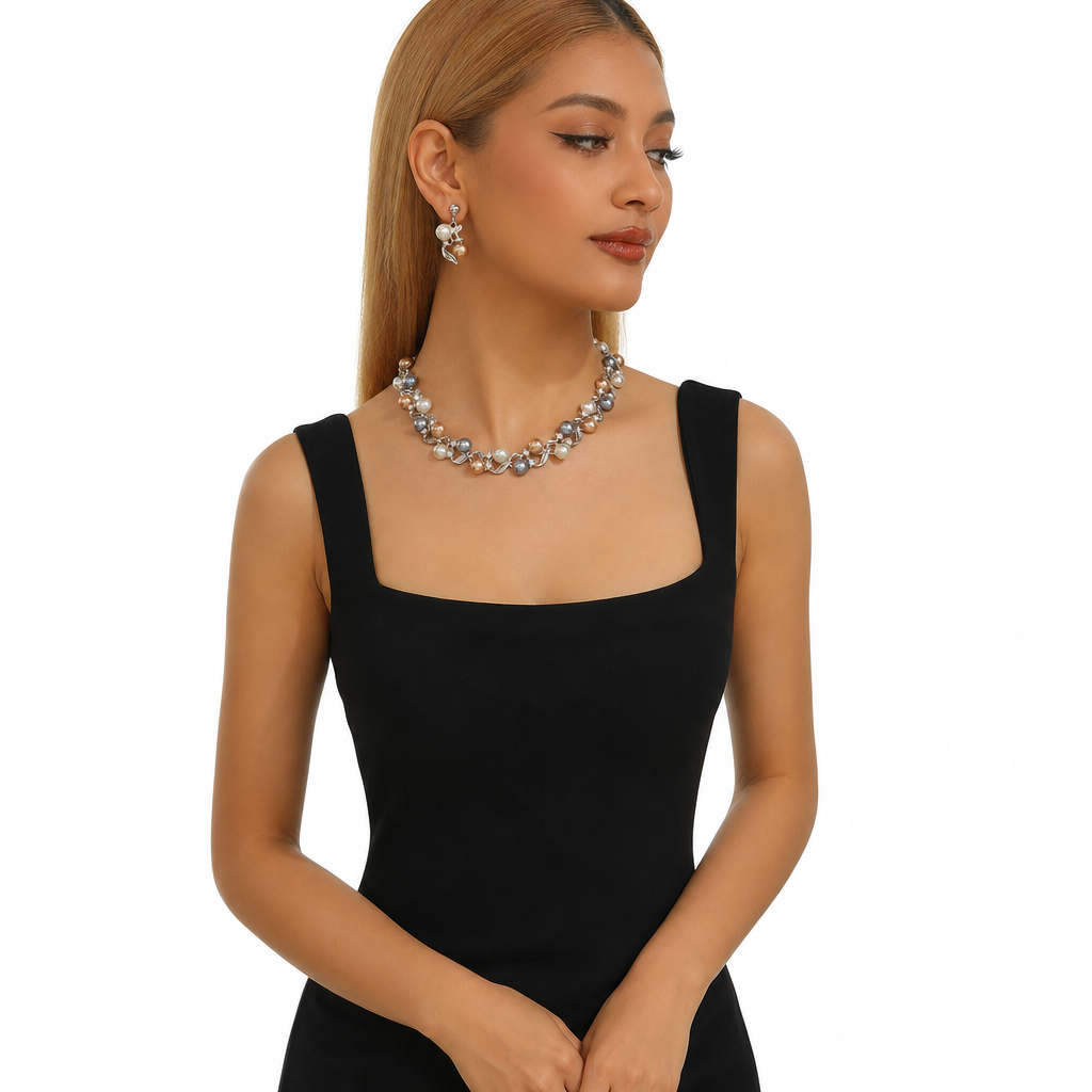 🌸 OFFRE LIMITÉE : -50% ! ✨ Ensemble de bijoux floraux vintage – Perle et cristal, élégant, éclat durable 💫