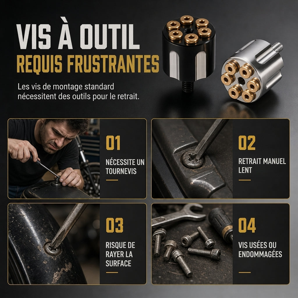 🏍️ 49 % DE RÉDUCTION LIMITÉE DANS LE TEMPS ! ⚙️ Boulon de siège à dégagement rapide CNC pour moto – Sans outil, Anti-corrosion, Élégant ✨