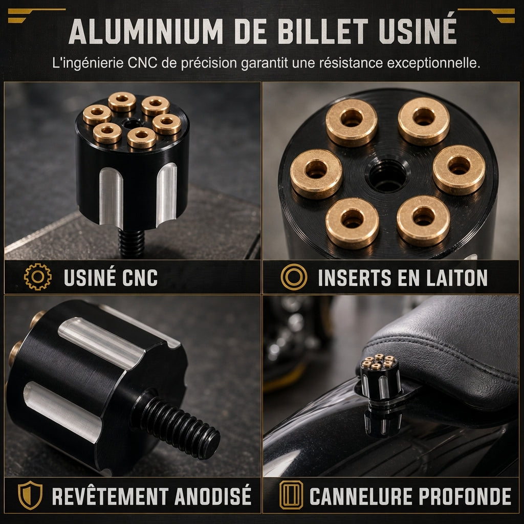 🏍️ 49 % DE RÉDUCTION LIMITÉE DANS LE TEMPS ! ⚙️ Boulon de siège à dégagement rapide CNC pour moto – Sans outil, Anti-corrosion, Élégant ✨