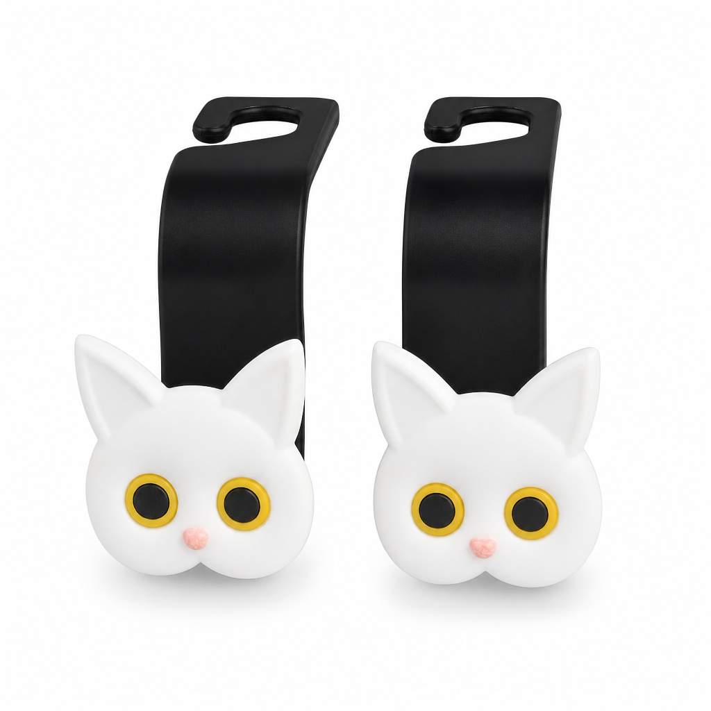 📢📢50% DE RÉDUCTION !! ⏰Crochet universel pour appuie-tête de siège auto de chat cartoon, Organiseur et cintre pour rangement dans la voiture
