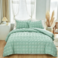 🔥 -50% 🛏️ Ensemble de housse de couette minimaliste en tissu froissé – Ensemble de linge de lit 3 pièces uni, doux et respirant pour chambre à coucher ✨
