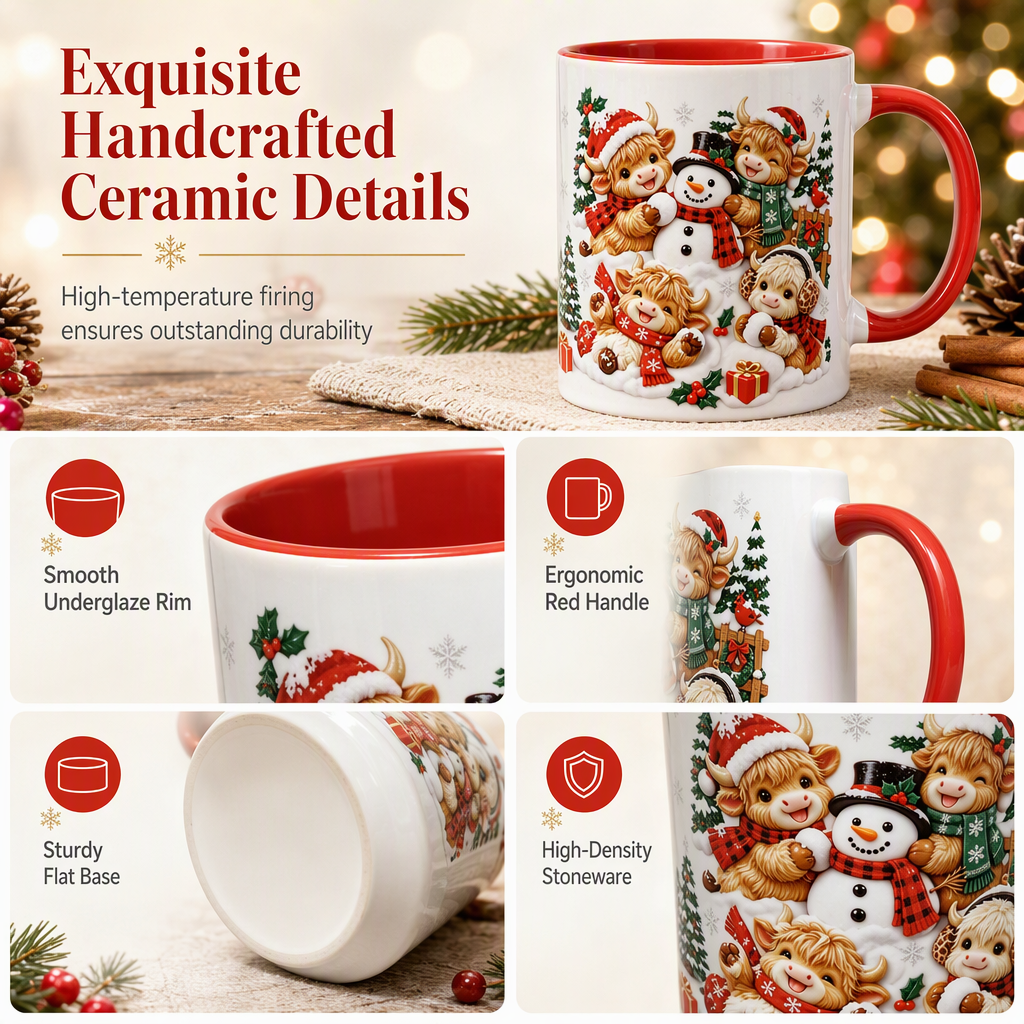 📢📢50 % DE RÉDUCTION !! ⏰Mug de Noël en Céramique Bonhomme de Neige
