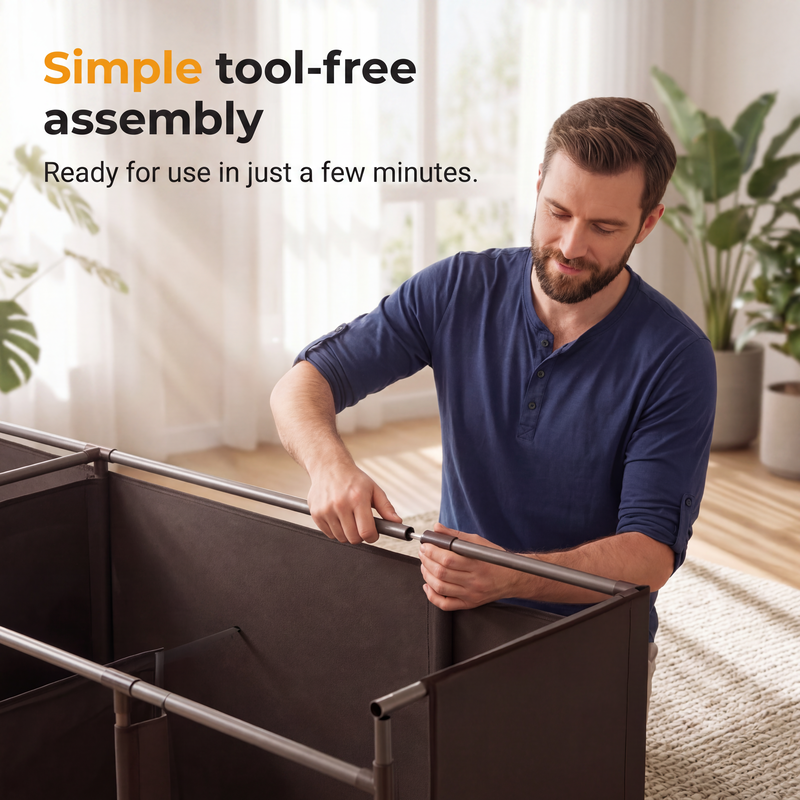 🔥📦Armoire Portable en Tissu Non Tissé – Facile à Monter, Structure Acier, 3 Tailles, Idéale Chambre & Dressing 🏠