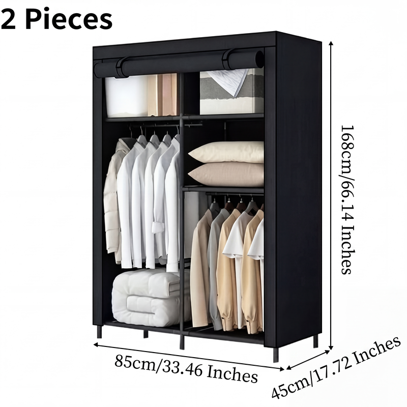 🔥📦Armoire Portable en Tissu Non Tissé – Facile à Monter, Structure Acier, 3 Tailles, Idéale Chambre & Dressing 🏠
