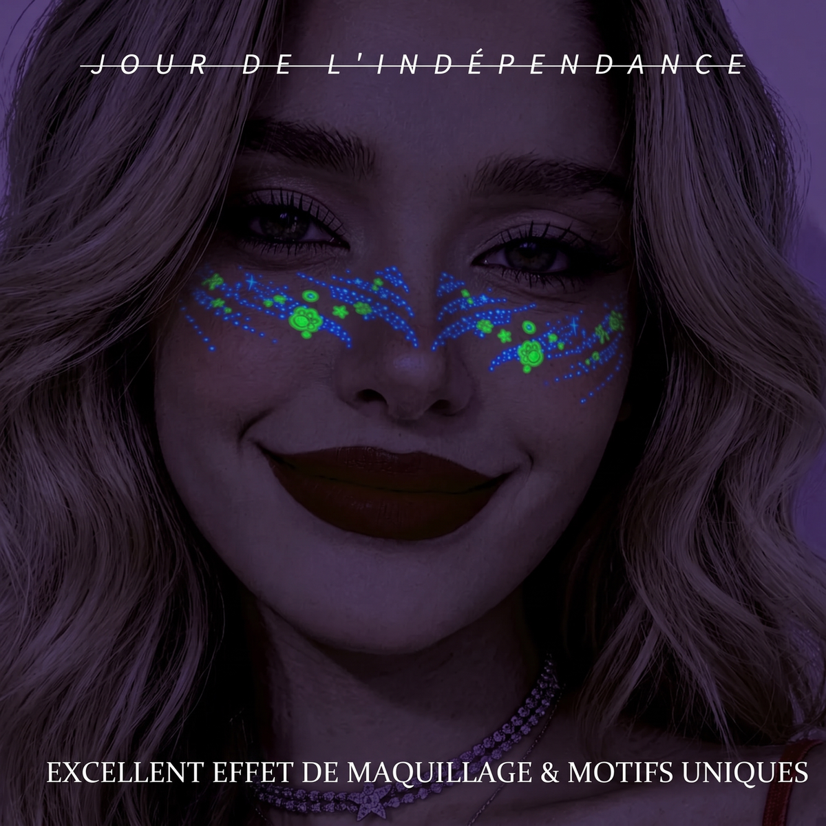 Autocollants de tatouage facial lumineux Halloween