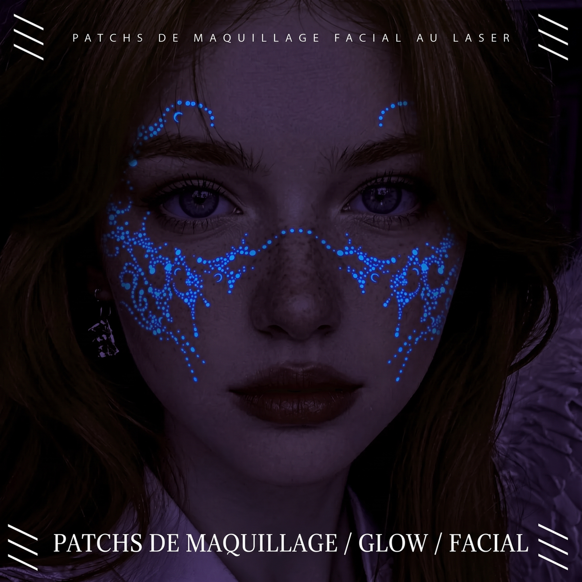 Autocollants de tatouage facial lumineux Halloween