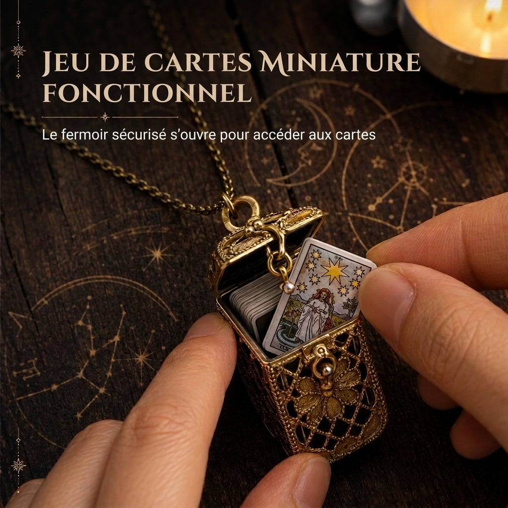 📢📢 50 % DE RÉDUCTION !! ⏰ Mini carte de tarot avec chaîne pour femme, bijou
