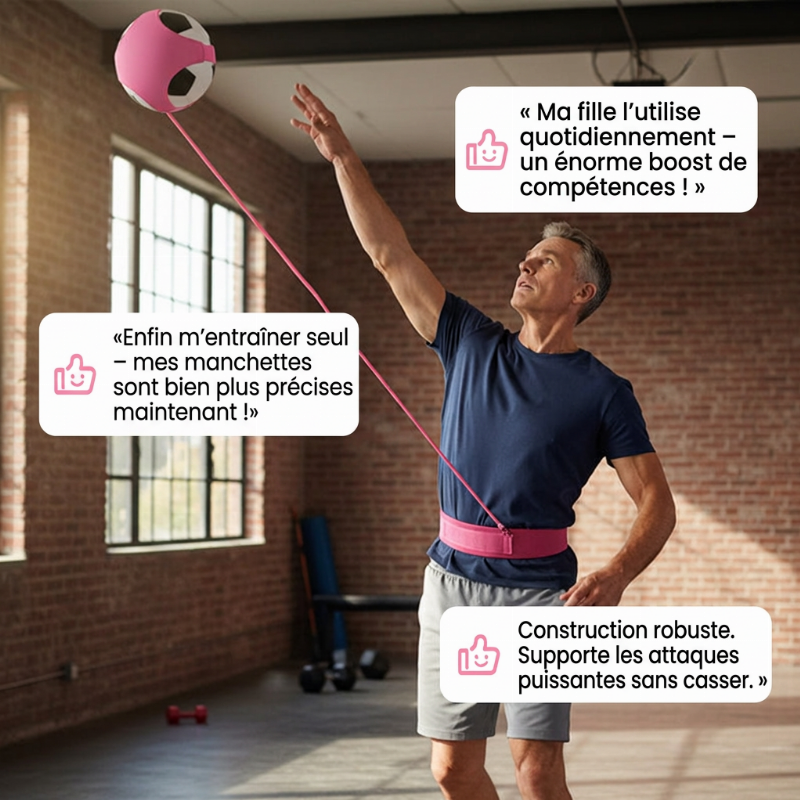 🏐 -50 % ! ✨ Aide à l'entraînement de volleyball avec cordon élastique – Pratiquez les services et les attaques seul à la maison