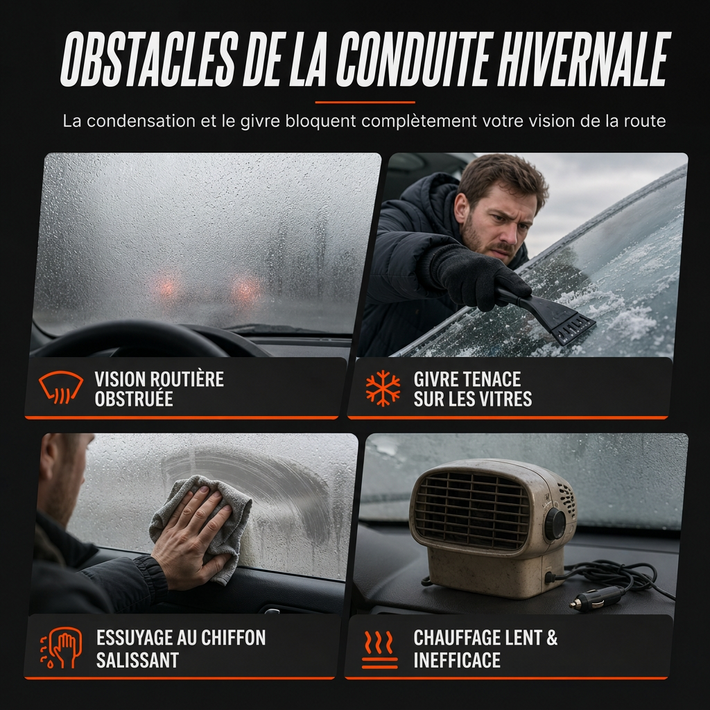🚗 Ventilateur dégivreur et désembueur rotatif 12V pour voiture