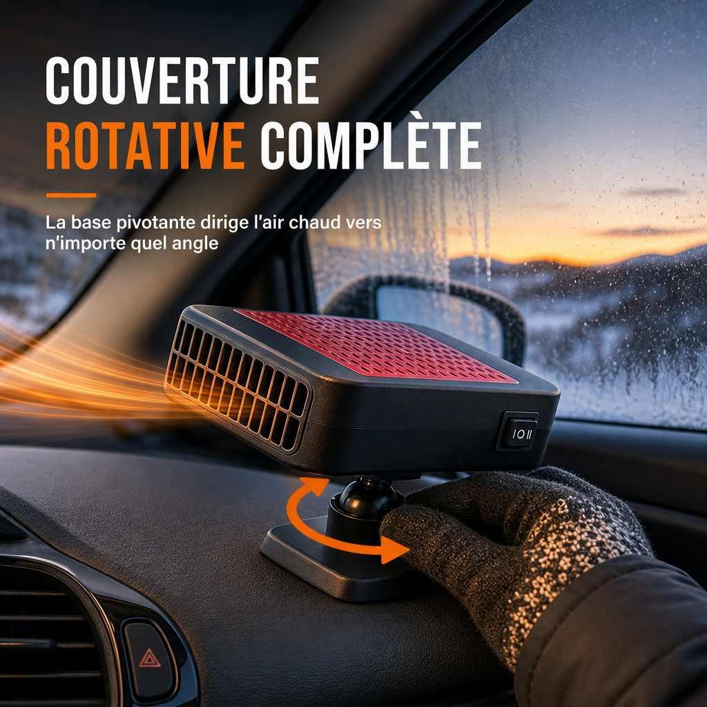 🚗 Ventilateur dégivreur et désembueur rotatif 12V pour voiture