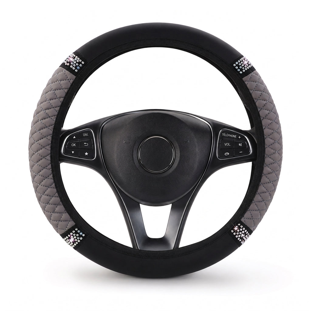 💎 49% DE RÉDUCTION POUR UN TEMPS LIMITÉ ! ✨ Housse de volant en strass – scintillante, matelassée, luxueuse 🚗