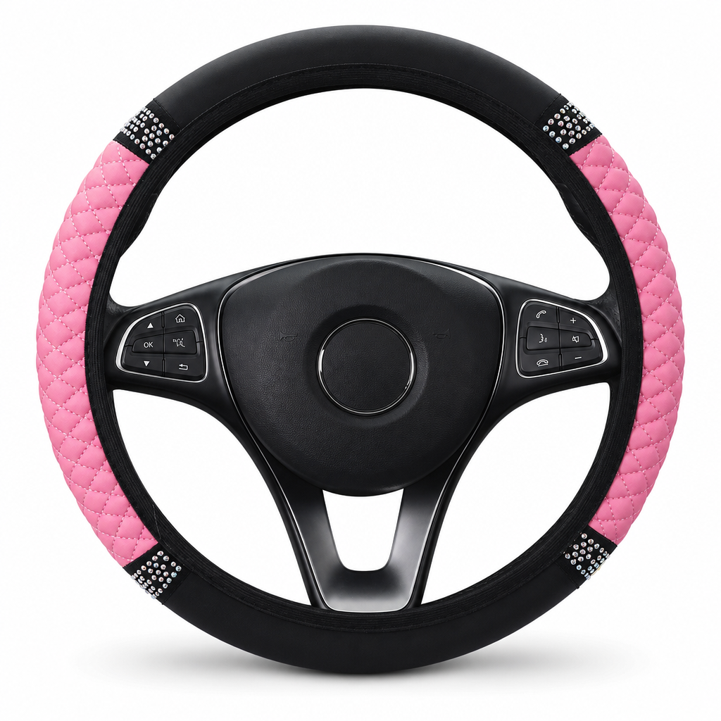 💎 49% DE RÉDUCTION POUR UN TEMPS LIMITÉ ! ✨ Housse de volant en strass – scintillante, matelassée, luxueuse 🚗