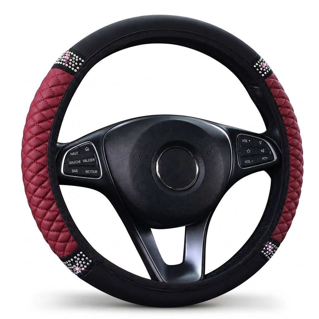 💎 49% DE RÉDUCTION POUR UN TEMPS LIMITÉ ! ✨ Housse de volant en strass – scintillante, matelassée, luxueuse 🚗