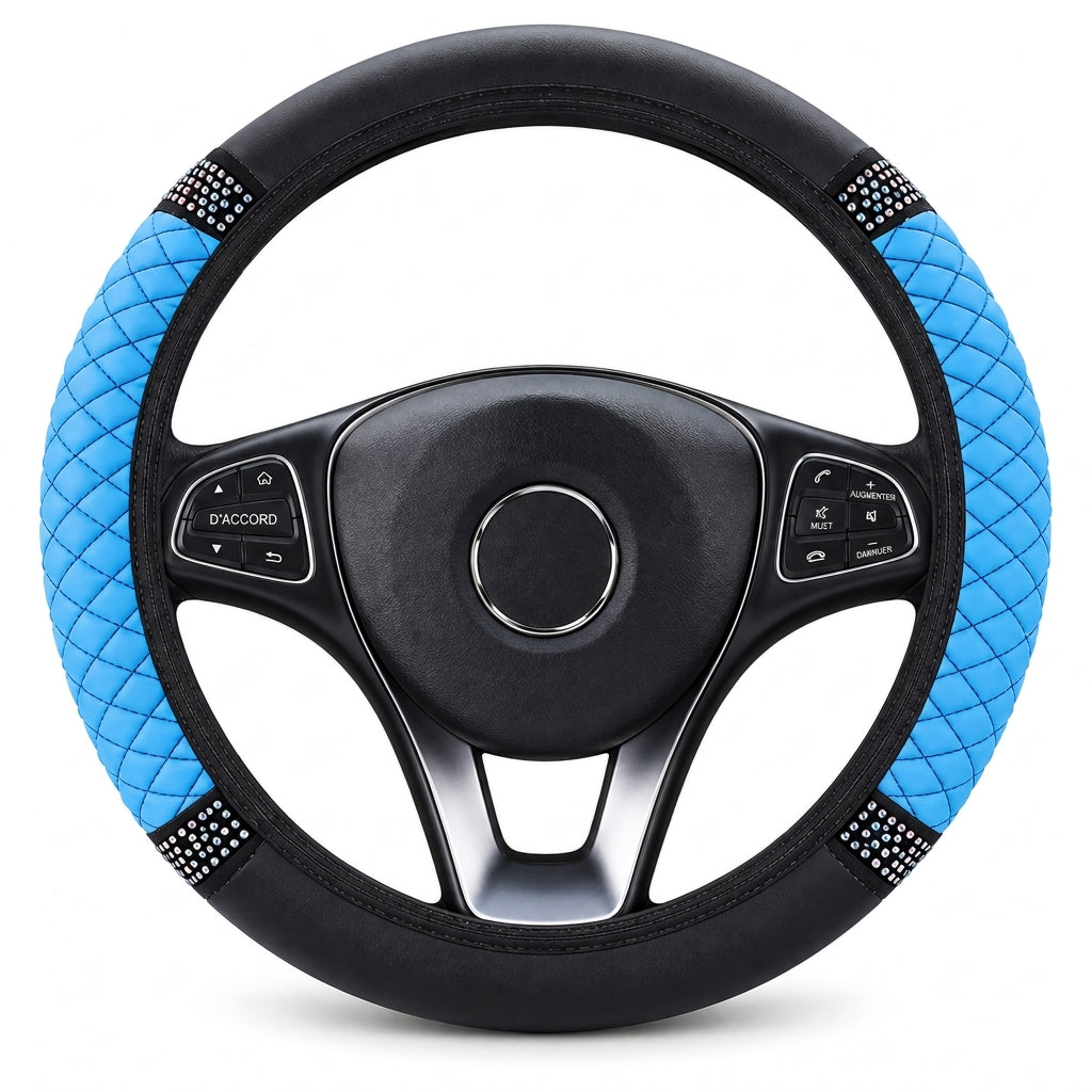 💎 49% DE RÉDUCTION POUR UN TEMPS LIMITÉ ! ✨ Housse de volant en strass – scintillante, matelassée, luxueuse 🚗