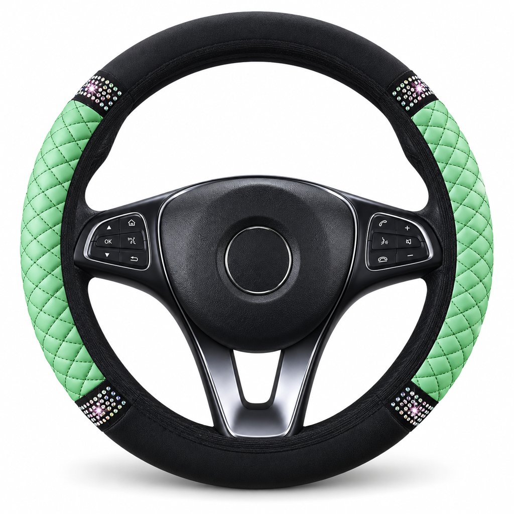 💎 49% DE RÉDUCTION POUR UN TEMPS LIMITÉ ! ✨ Housse de volant en strass – scintillante, matelassée, luxueuse 🚗
