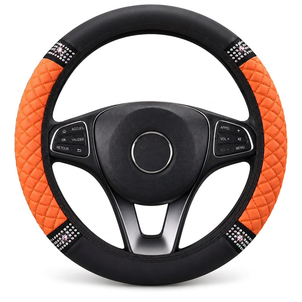 💎 49% DE RÉDUCTION POUR UN TEMPS LIMITÉ ! ✨ Housse de volant en strass – scintillante, matelassée, luxueuse 🚗