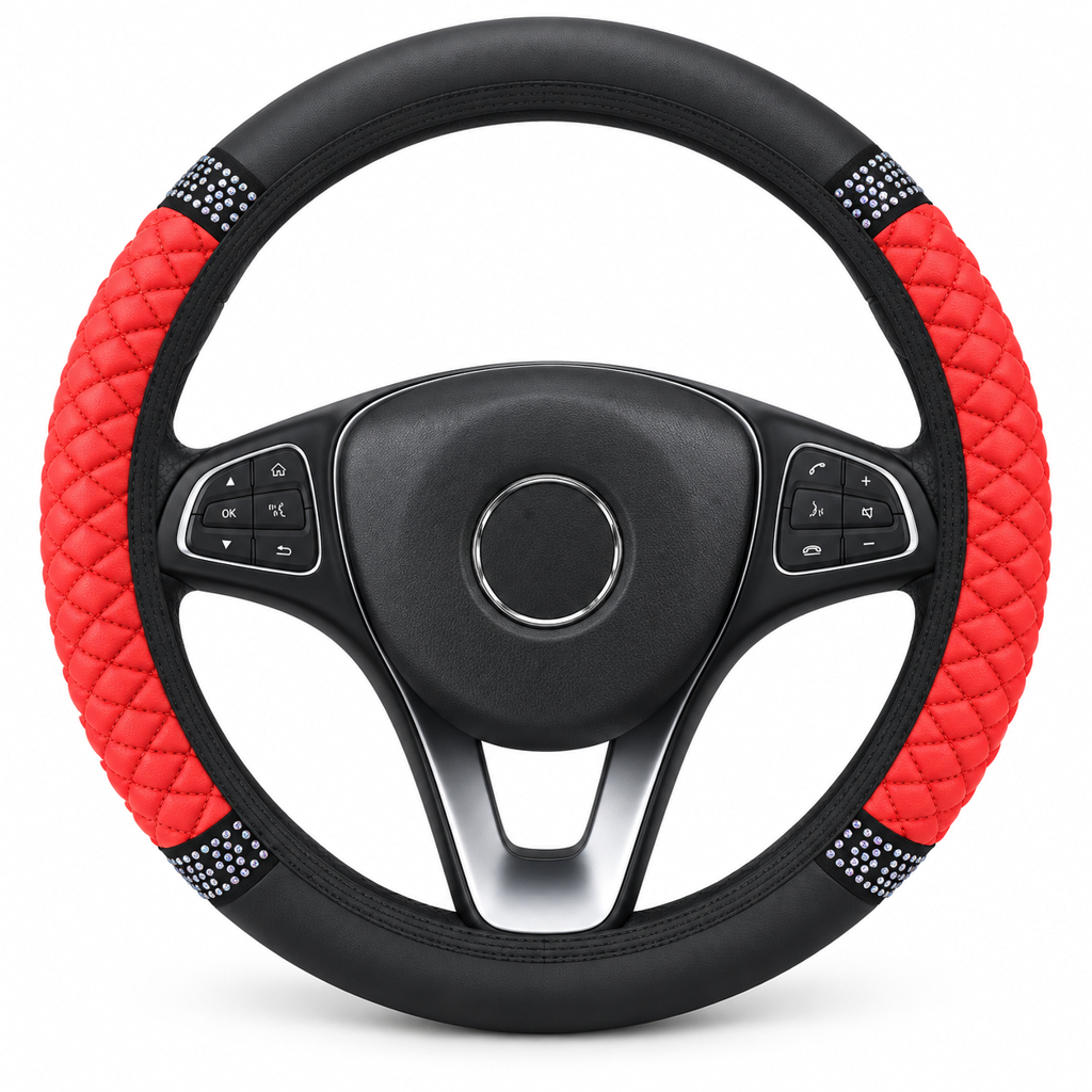 💎 49% DE RÉDUCTION POUR UN TEMPS LIMITÉ ! ✨ Housse de volant en strass – scintillante, matelassée, luxueuse 🚗