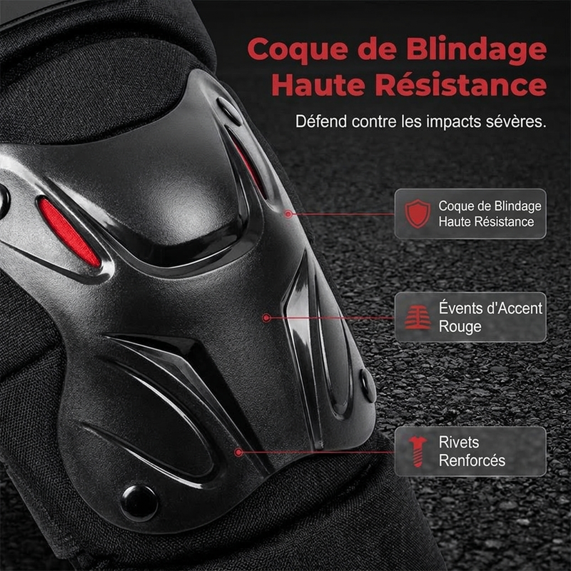 ⏳Offre spéciale à durée limitée⏰Kit de genouillères et coudières pour moto