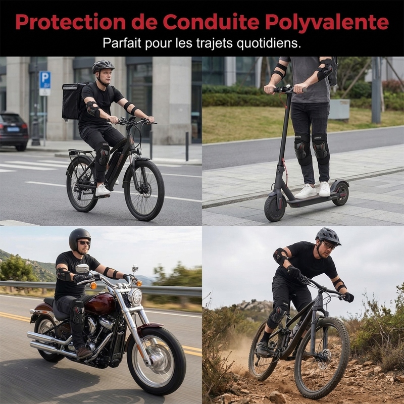 ⏳Offre spéciale à durée limitée⏰Kit de genouillères et coudières pour moto