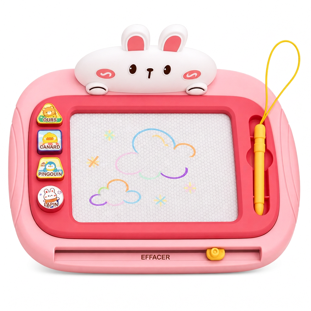 🎨 Tableau de Dessin Magnétique pour Enfants : Écran 4 Couleurs, Sans Désordre, Convertible, Attache Sécurisée