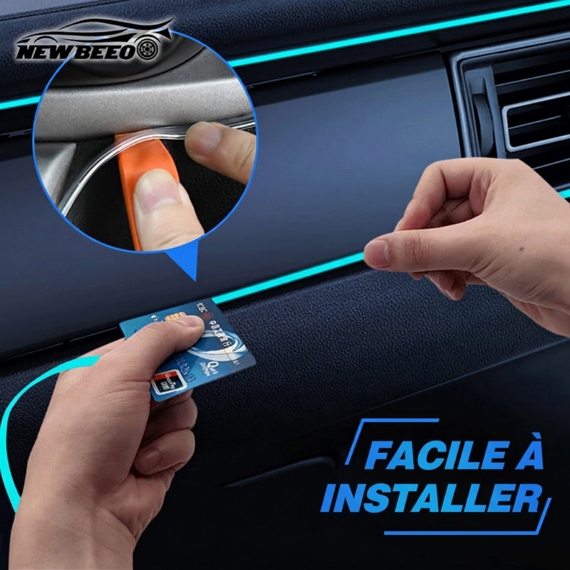 🎉 Promo –50% ! 🚘 Bande Lumineuse LED d'Ambiance pour Habitacle – Alimentation USB, Néon Flexible à Insérer, 3 Longueurs au Choix ✨