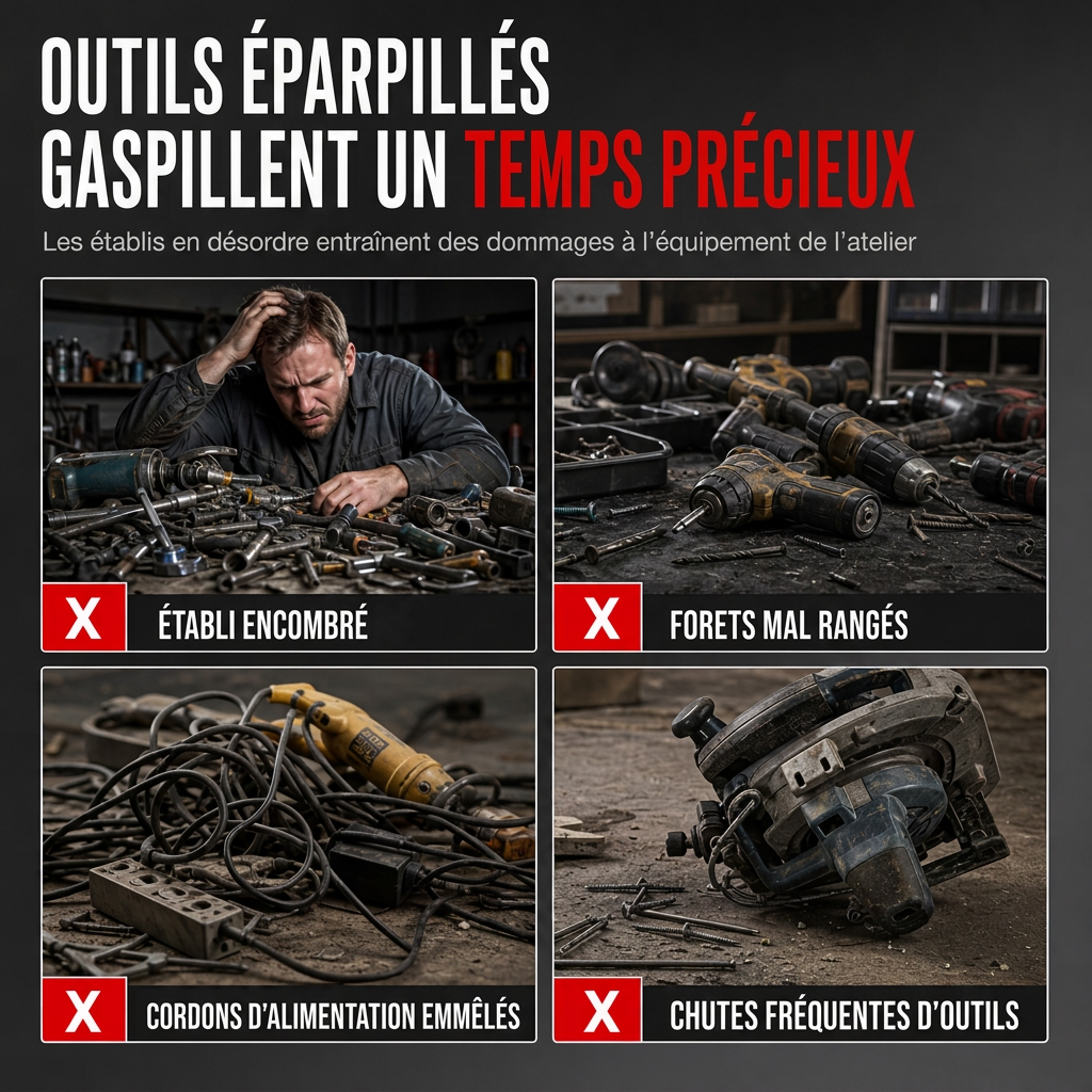 📢📢 50% DE RÉDUCTION !! ⏰ Support mural en fer robuste pour outils électriques et support de rangement pour perceuse de garage