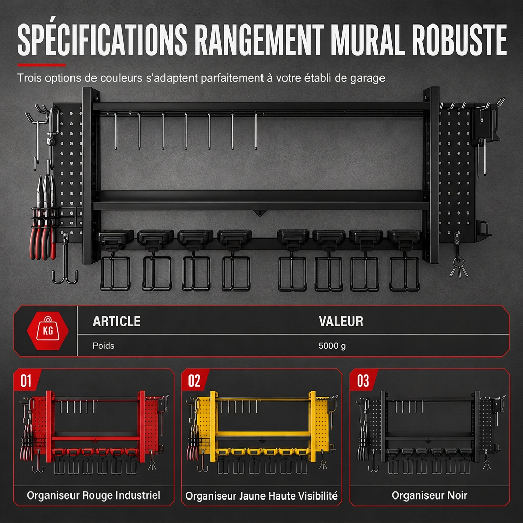 📢📢 50% DE RÉDUCTION !! ⏰ Support mural en fer robuste pour outils électriques et support de rangement pour perceuse de garage