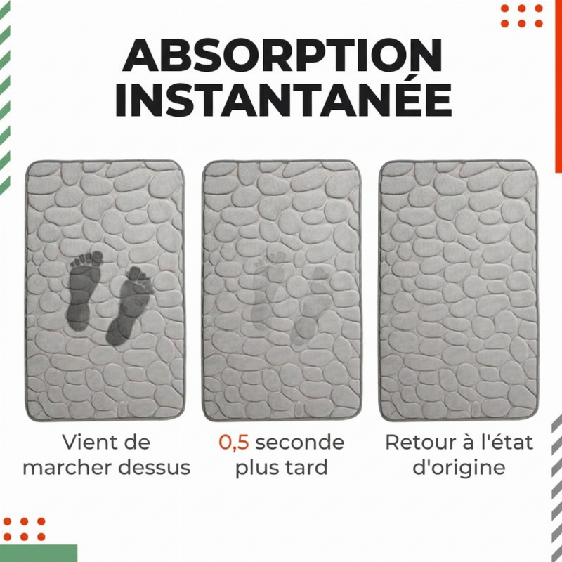 🔥RÉDUCTION DE 50%!!📢🛁 Tapis de Bain en Mousse à Mémoire – Confort Doux, Absorbant et Antidérapant ✨