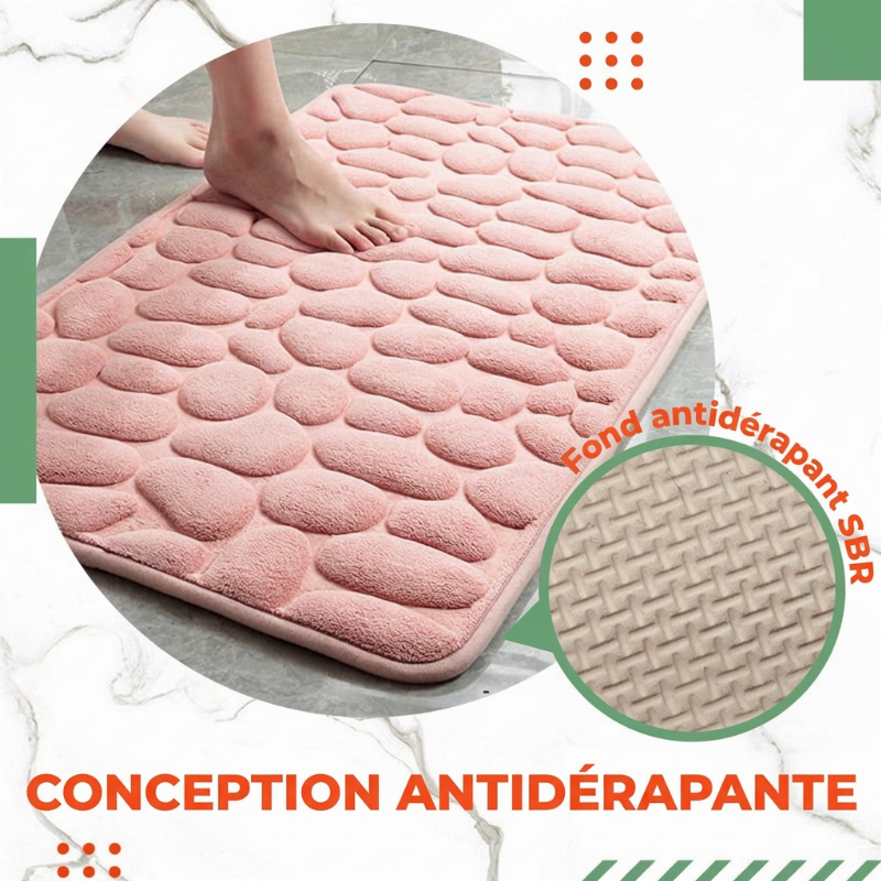 🔥RÉDUCTION DE 50%!!📢🛁 Tapis de Bain en Mousse à Mémoire – Confort Doux, Absorbant et Antidérapant ✨