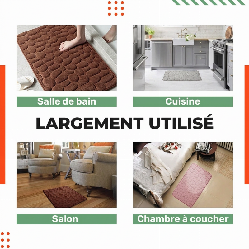 🔥RÉDUCTION DE 50%!!📢🛁 Tapis de Bain en Mousse à Mémoire – Confort Doux, Absorbant et Antidérapant ✨