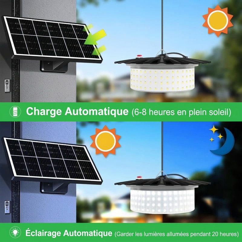 ☀️ OFFRE LIMITÉE : -50% ! 💥 Ensemble de luminaires suspendus solaires réglables et étanches – Lumineux, portable, résistant aux intempéries ✨