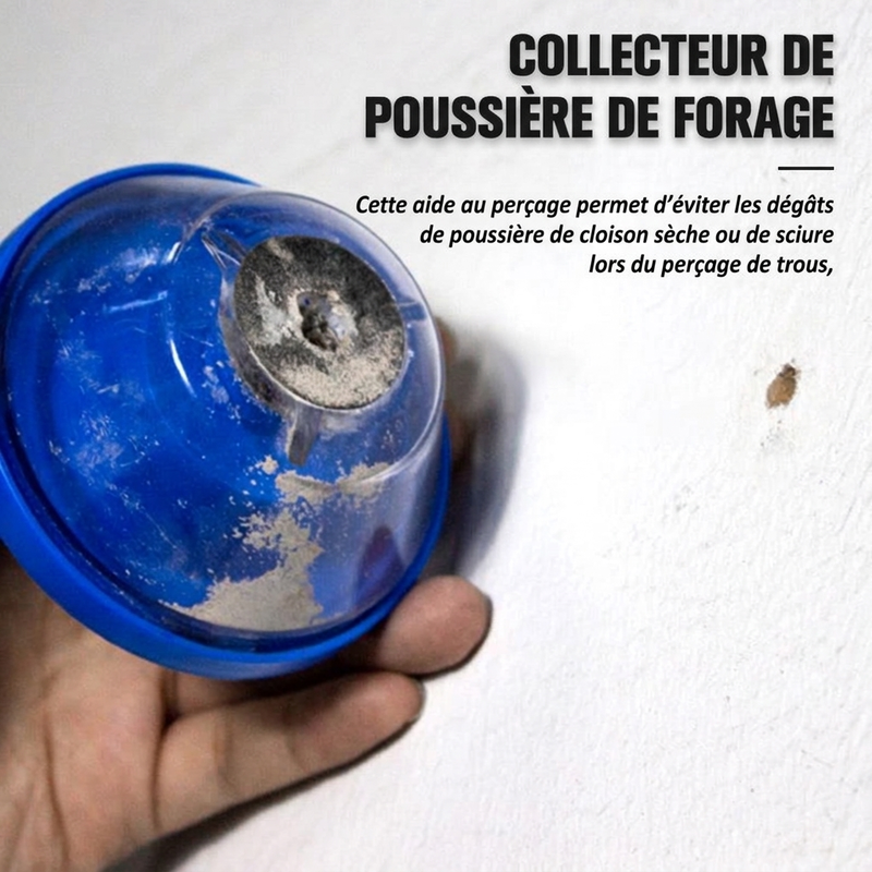 🛠️ Collecteur de Poussière pour Perceuse — Anti-Salissures, Forets 4-10 mm & Joint Étanche ✨