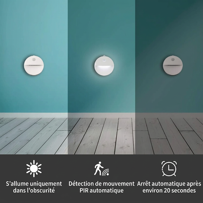 ✨ Achetez 1, Obtenez 1 Gratuit | Lampe LED Détecteur de Mouvement | Installation Facile🔆