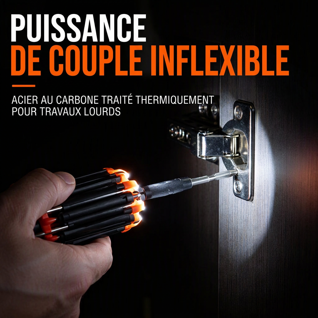 🎁 Nouveautés 2027 - Réduction de 66%💥 Tournevis pliable multi-embouts avec LED
