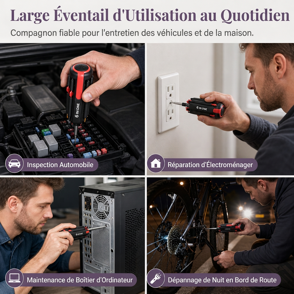 🎁 Nouveautés 2027 - Réduction de 66%💥 Tournevis pliable multi-embouts avec LED