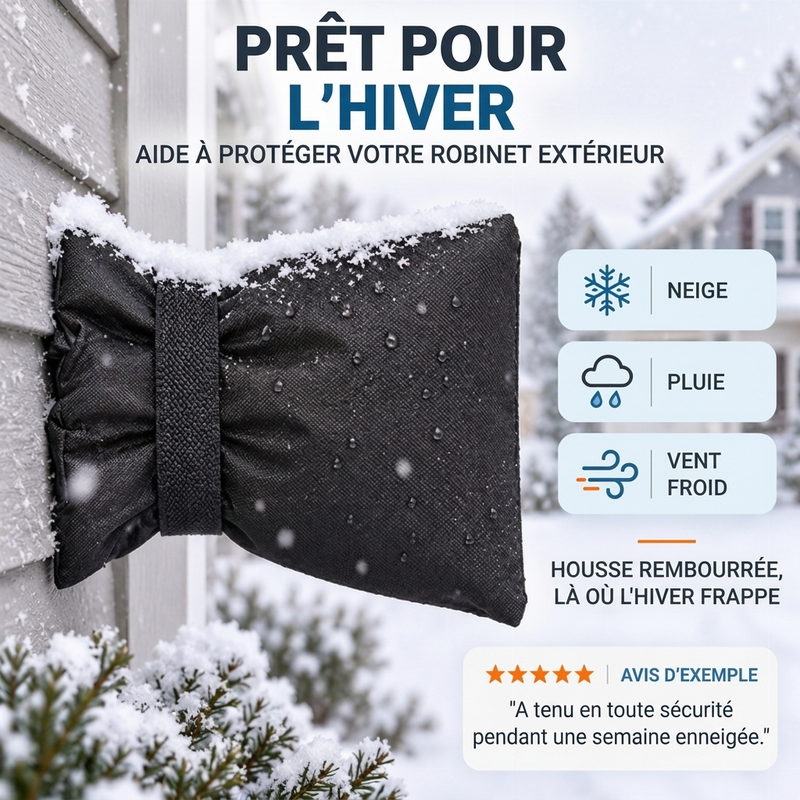 🚰 -50 % ! ❄️ Housse de protection pour robinet extérieur – Protection contre le gel et isolation thermique hivernale ✨
