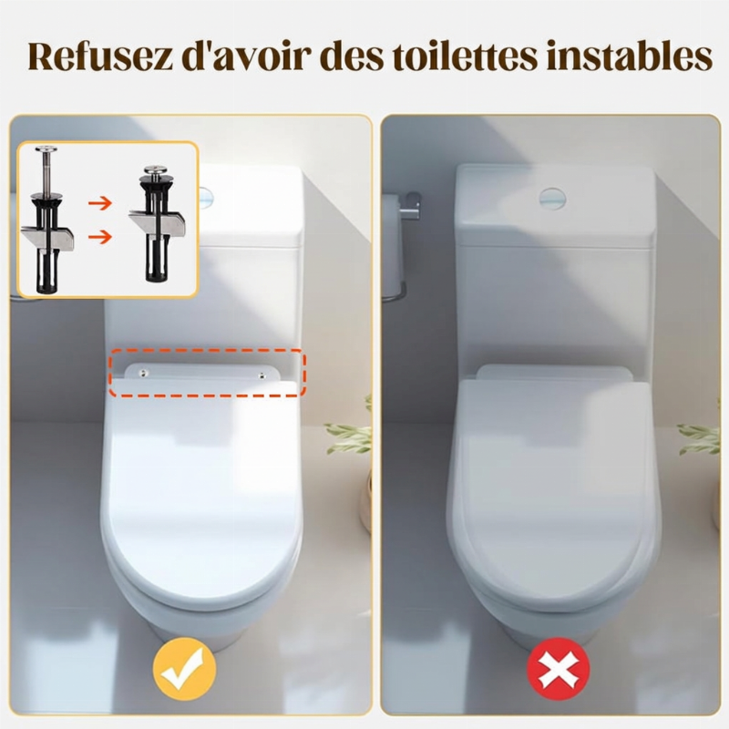 📢📢 -50% OFFERT POUR UNE DURÉE LIMITÉE⏰ Kit de boulons de fixation pour siège de toilettes renforcé